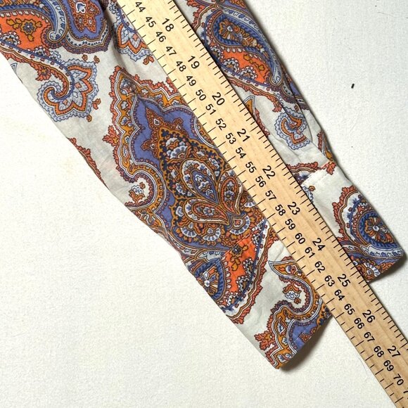 J.Crew Men’s M Paisley Print Cotton Button-Up Shirt — Orange Blue - Picture 7 of 7